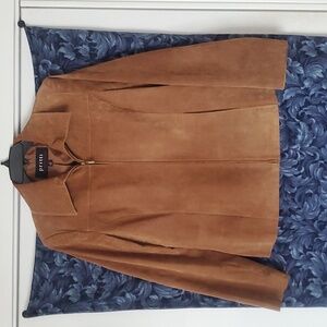 Brown Washable Leather Suede Jacket